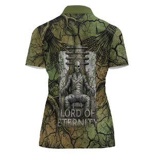 Osiris Women Polo Shirt Lord of Eternity Egyptian God Throne Mummy Staffs Ancient