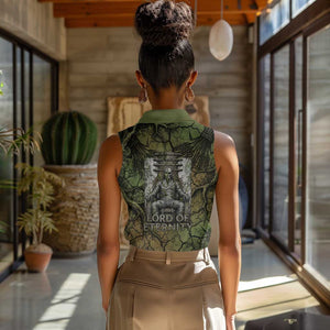 Osiris Women Sleeveless Polo Shirt Lord of Eternity Egyptian God Throne Mummy Staffs Ancient