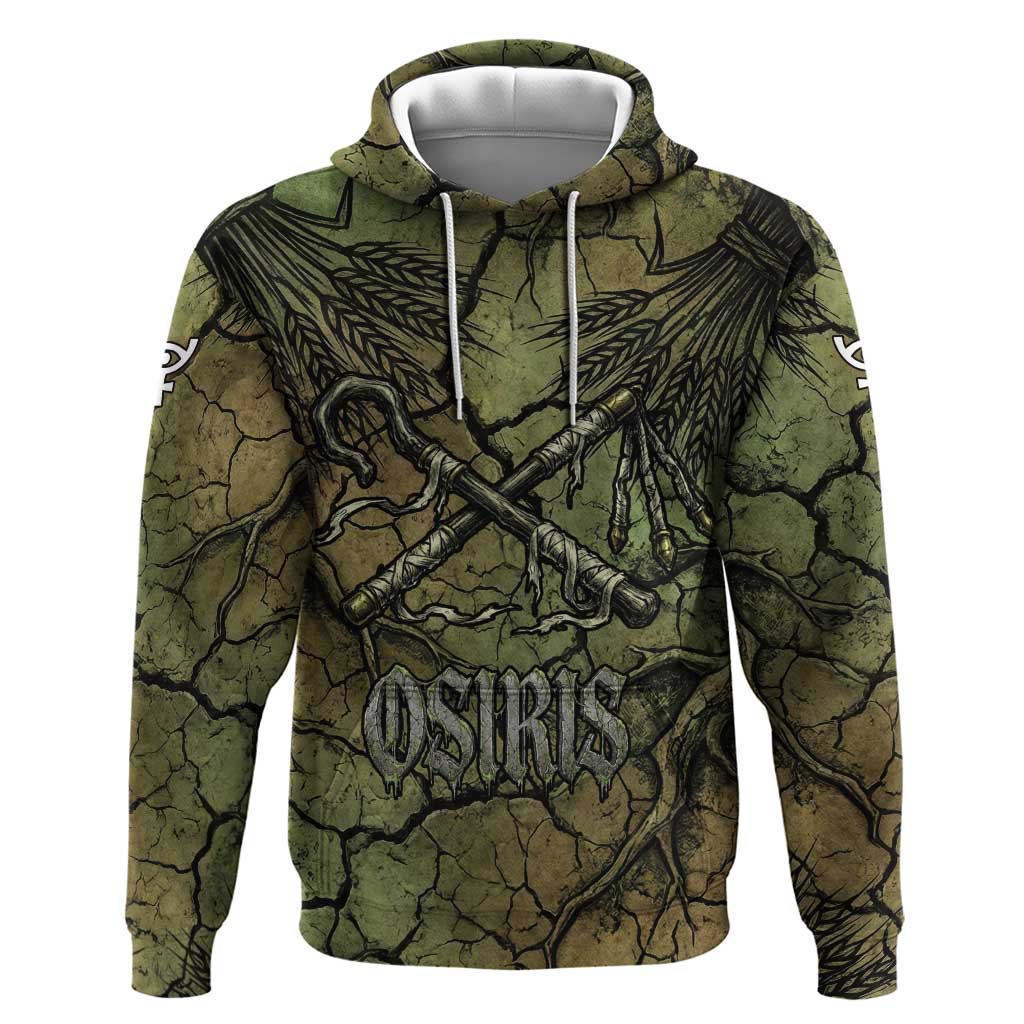 Osiris Zip Hoodie Lord of Eternity Egyptian God Throne Mummy Staffs Ancient