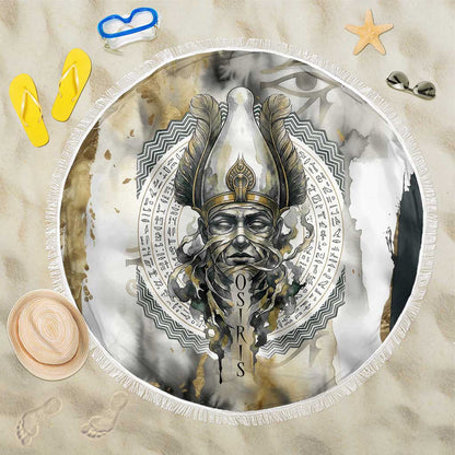 Osiris Egyptian Beach Blanket God of Afterlife Feather Scale Judgment Eye of Horus