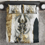 Osiris Egyptian Bedding Set God of Afterlife Feather Scale Judgment Eye of Horus