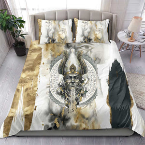 Osiris Egyptian Bedding Set God of Afterlife Feather Scale Judgment Eye of Horus