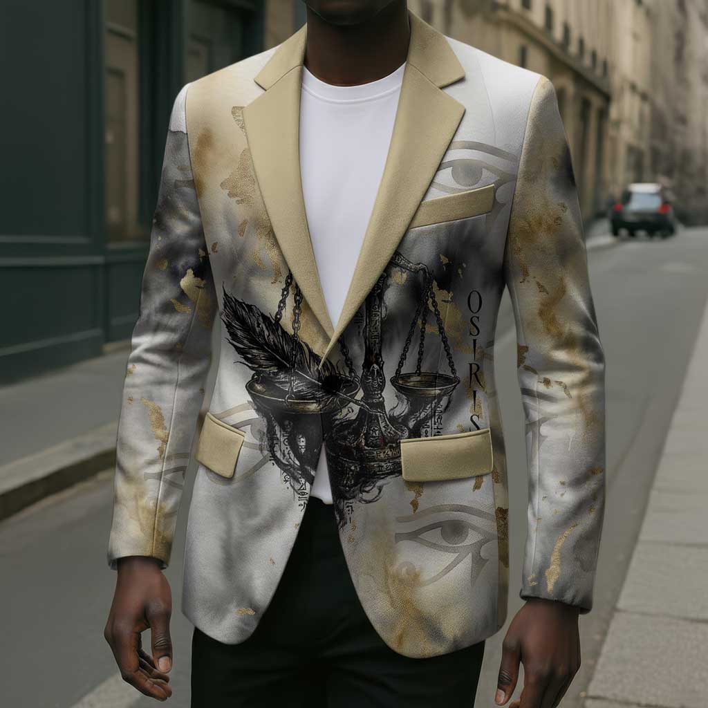 Osiris Egyptian Blazer God of Afterlife Feather Scale Judgment Eye of Horus