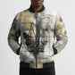 Osiris Egyptian Bomber Puffer Jacket God of Afterlife Feather Scale Judgment Eye of Horus