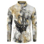 Osiris Egyptian Button Sweatshirt God of Afterlife Feather Scale Judgment Eye of Horus