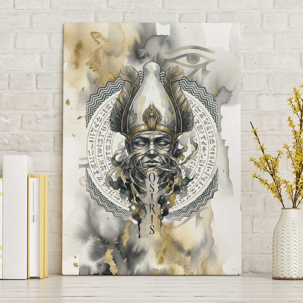 Osiris Egyptian Canvas Wall Art God of Afterlife Feather Scale Judgment Eye of Horus