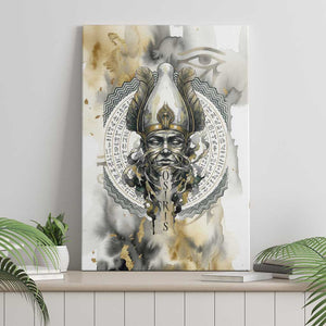 Osiris Egyptian Canvas Wall Art God of Afterlife Feather Scale Judgment Eye of Horus