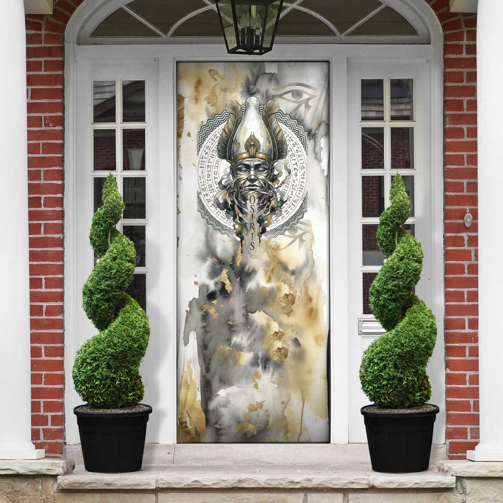Osiris Egyptian Door Cover God of Afterlife Feather Scale Judgment Eye of Horus