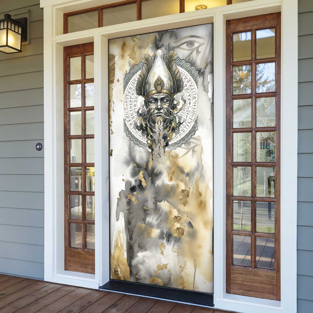 Osiris Egyptian Door Cover God of Afterlife Feather Scale Judgment Eye of Horus