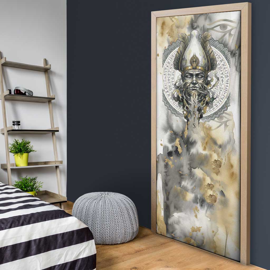 Osiris Egyptian Door Cover God of Afterlife Feather Scale Judgment Eye of Horus
