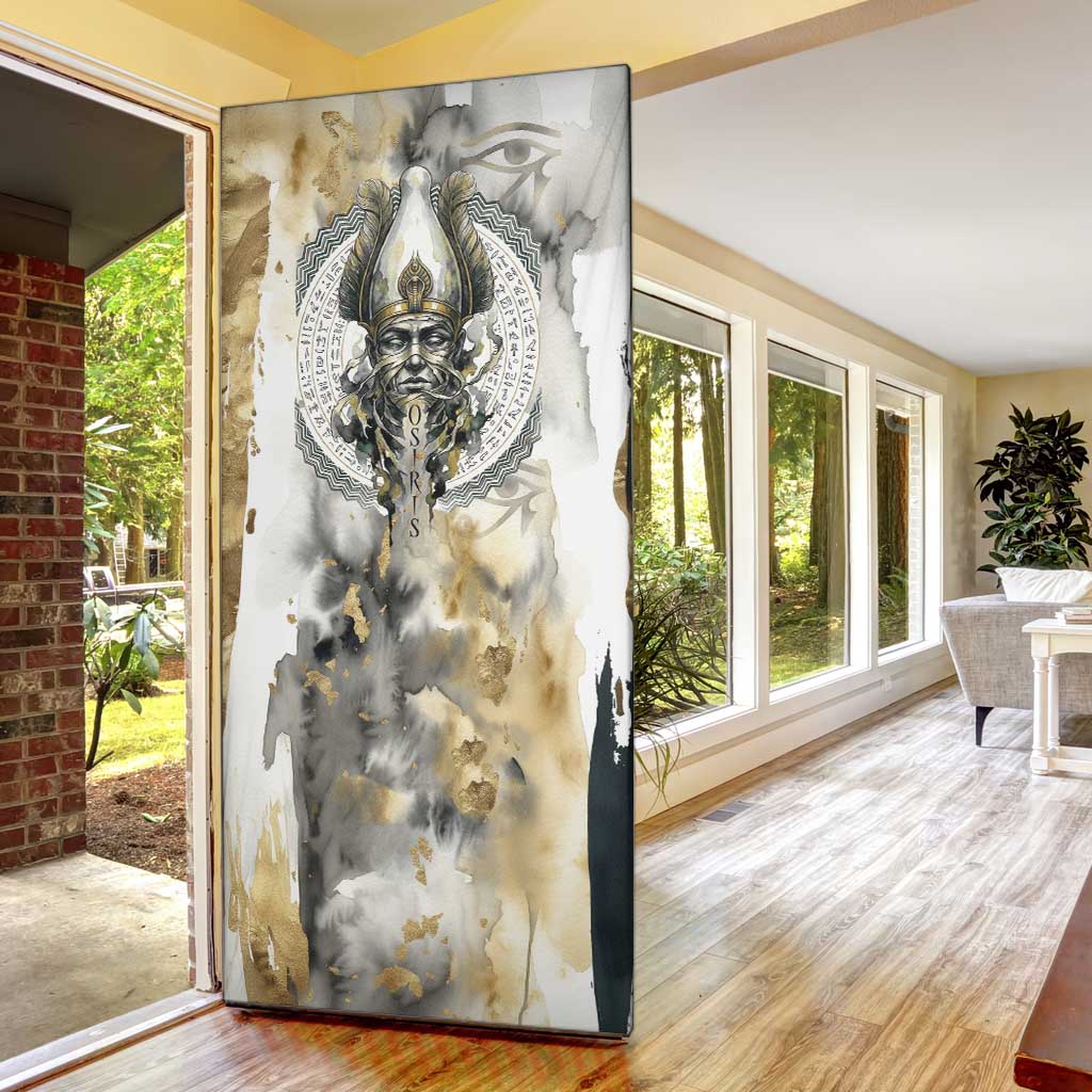 Osiris Egyptian Door Cover God of Afterlife Feather Scale Judgment Eye of Horus