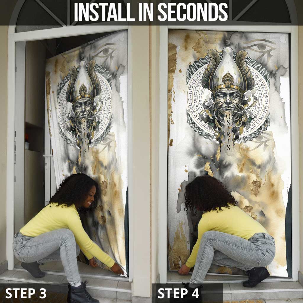 Osiris Egyptian Door Cover God of Afterlife Feather Scale Judgment Eye of Horus