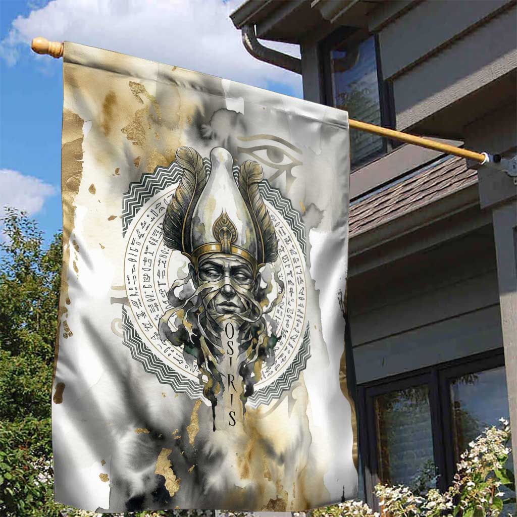 Osiris Egyptian Garden Flag God of Afterlife Feather Scale Judgment Eye of Horus