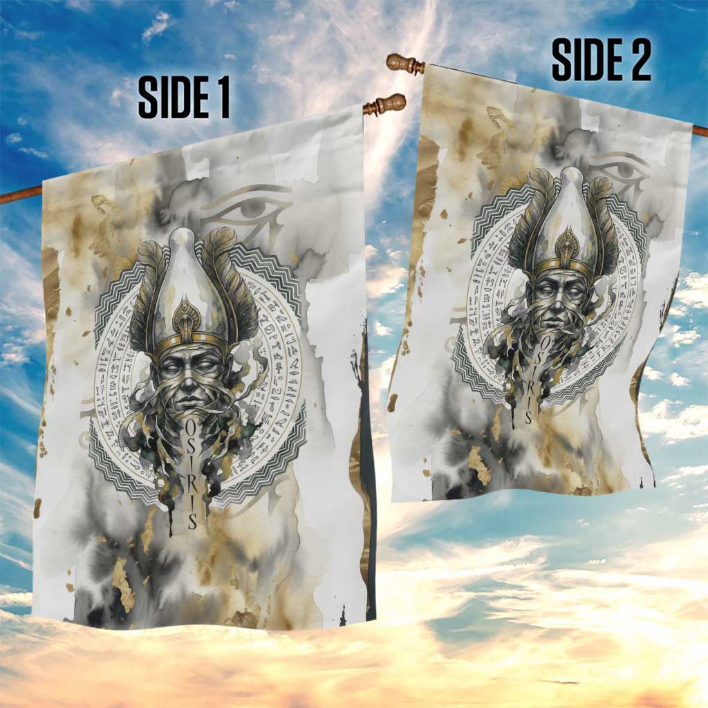 Osiris Egyptian Garden Flag God of Afterlife Feather Scale Judgment Eye of Horus