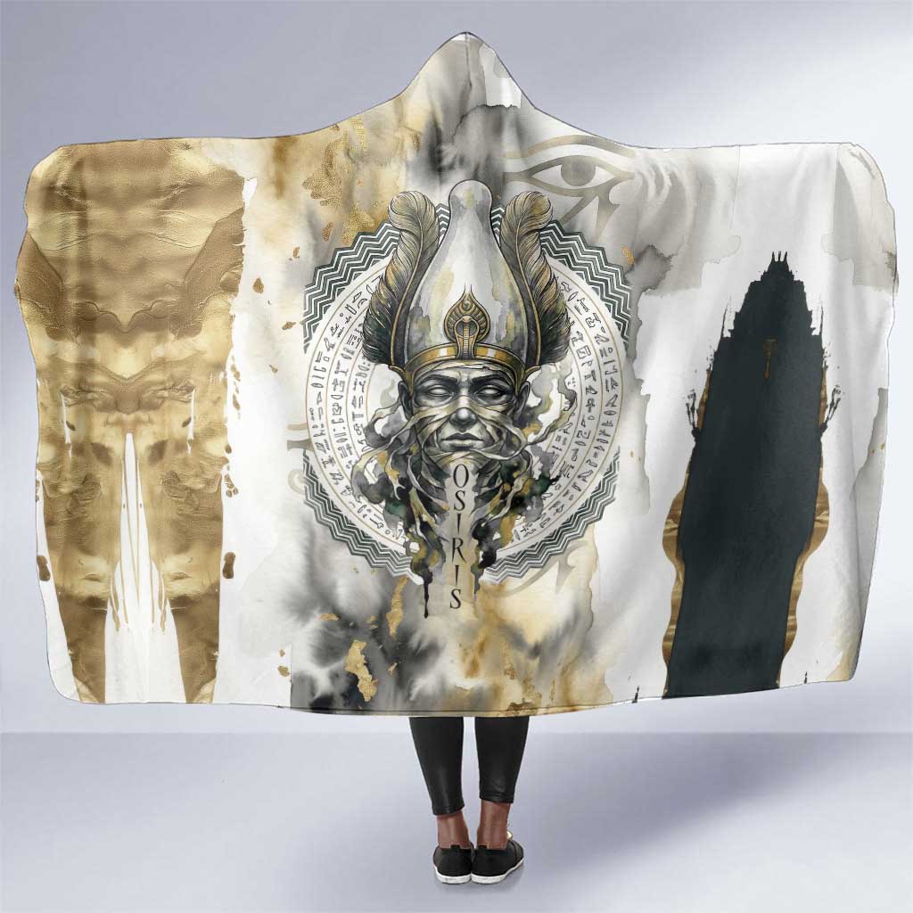 Osiris Egyptian Hooded Blanket God of Afterlife Feather Scale Judgment Eye of Horus