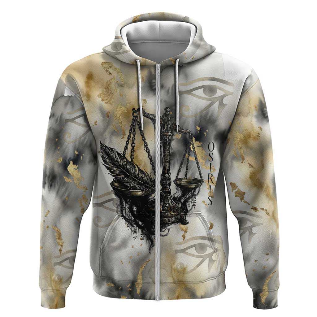 Osiris Egyptian Hoodie God of Afterlife Feather Scale Judgment Eye of Horus