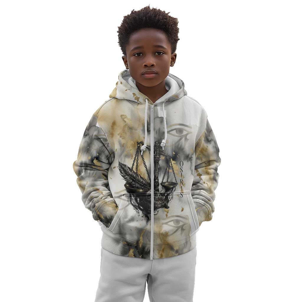 Osiris Egyptian Kid Hoodie God of Afterlife Feather Scale Judgment Eye of Horus