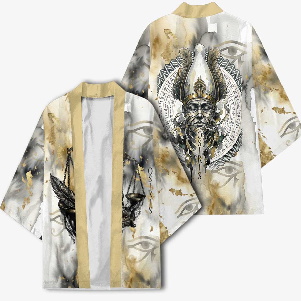 Osiris Egyptian Kimono God of Afterlife Feather Scale Judgment Eye of Horus
