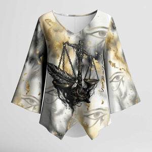Osiris Egyptian Kimono Sleeve Blouse God of Afterlife Feather Scale Judgment Eye of Horus