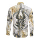 Osiris Egyptian Long Sleeve Button Shirt God of Afterlife Feather Scale Judgment Eye of Horus