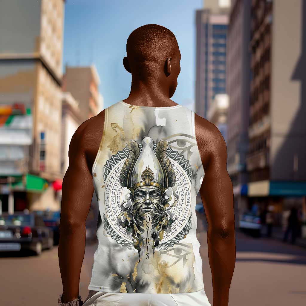 Osiris Egyptian Men Tank Top God of Afterlife Feather Scale Judgment Eye of Horus