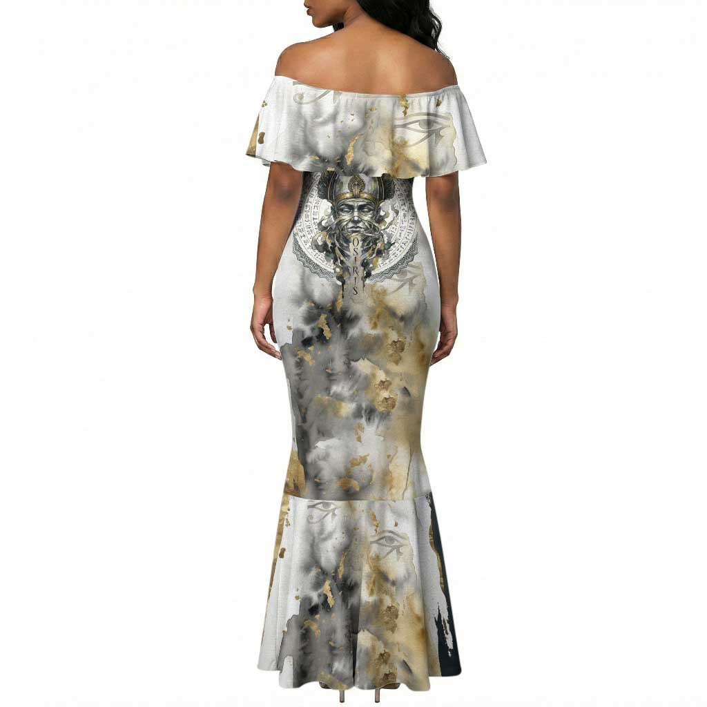 Osiris Egyptian Mermaid Dress God of Afterlife Feather Scale Judgment Eye of Horus