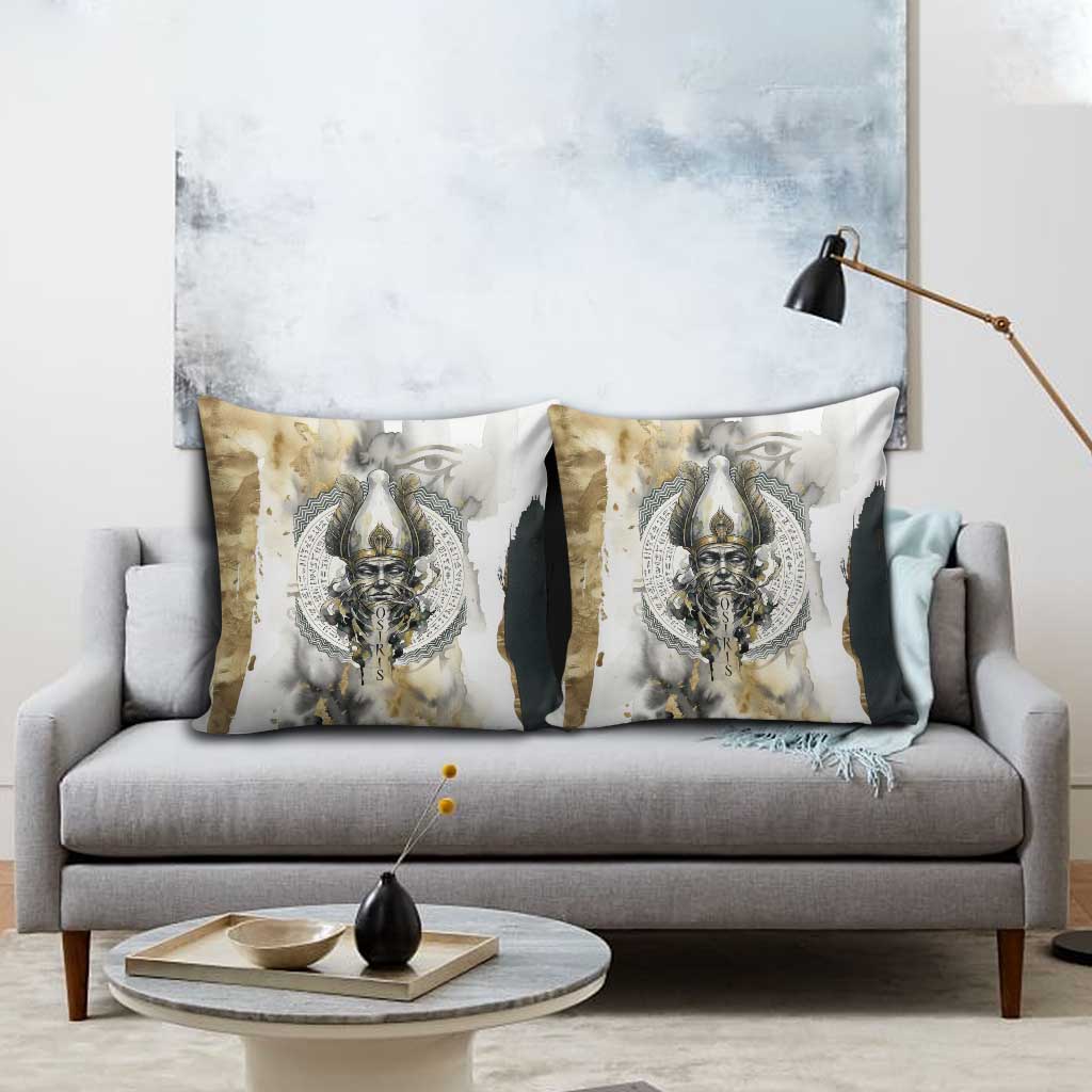 Osiris Egyptian Pillow Cover God of Afterlife Feather Scale Judgment Eye of Horus