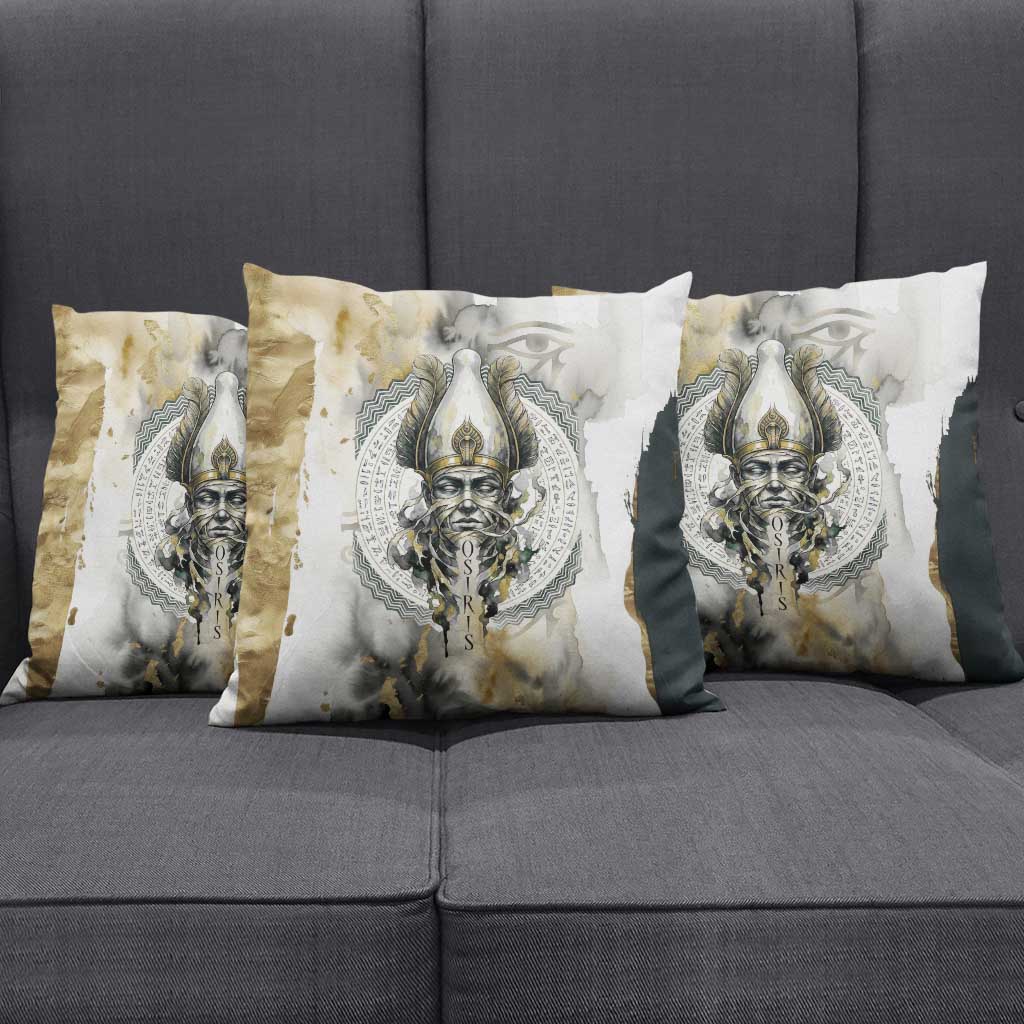 Osiris Egyptian Pillow Cover God of Afterlife Feather Scale Judgment Eye of Horus