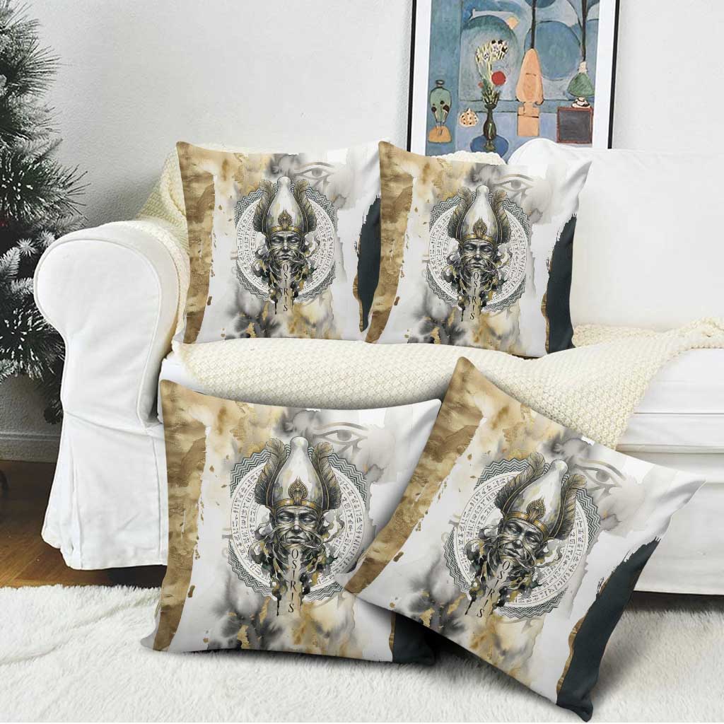 Osiris Egyptian Pillow Cover God of Afterlife Feather Scale Judgment Eye of Horus