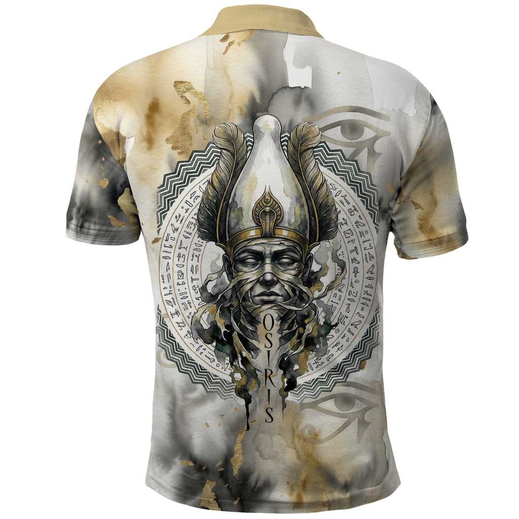 Osiris Egyptian Polo Shirt God of Afterlife Feather Scale Judgment Eye of Horus
