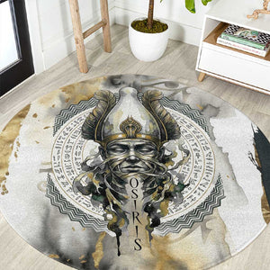 Osiris Egyptian Round Carpet God of Afterlife Feather Scale Judgment Eye of Horus