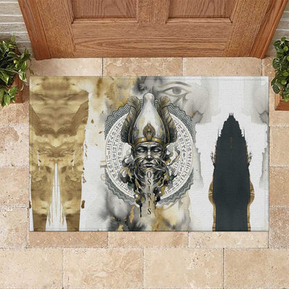 Osiris Egyptian Rubber Doormat God of Afterlife Feather Scale Judgment Eye of Horus