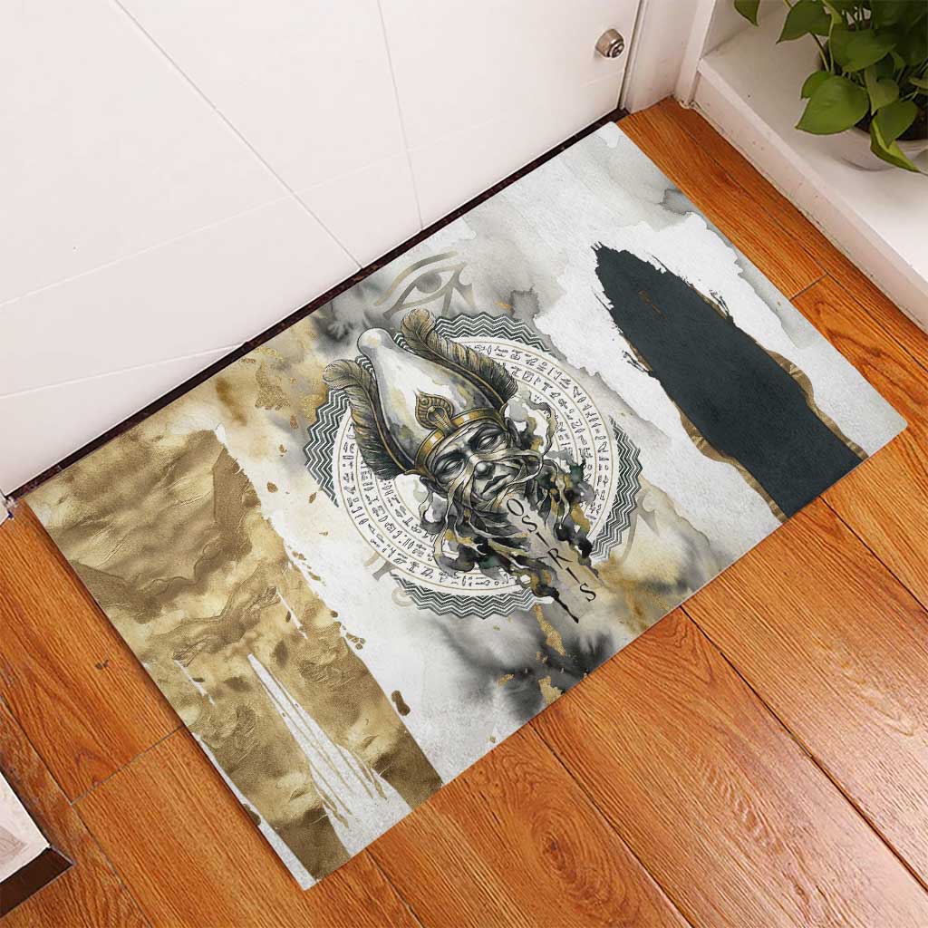 Osiris Egyptian Rubber Doormat God of Afterlife Feather Scale Judgment Eye of Horus