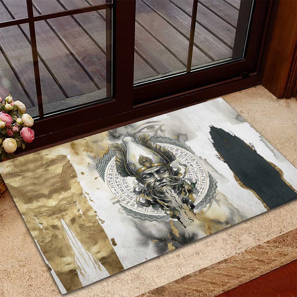 Osiris Egyptian Rubber Doormat God of Afterlife Feather Scale Judgment Eye of Horus