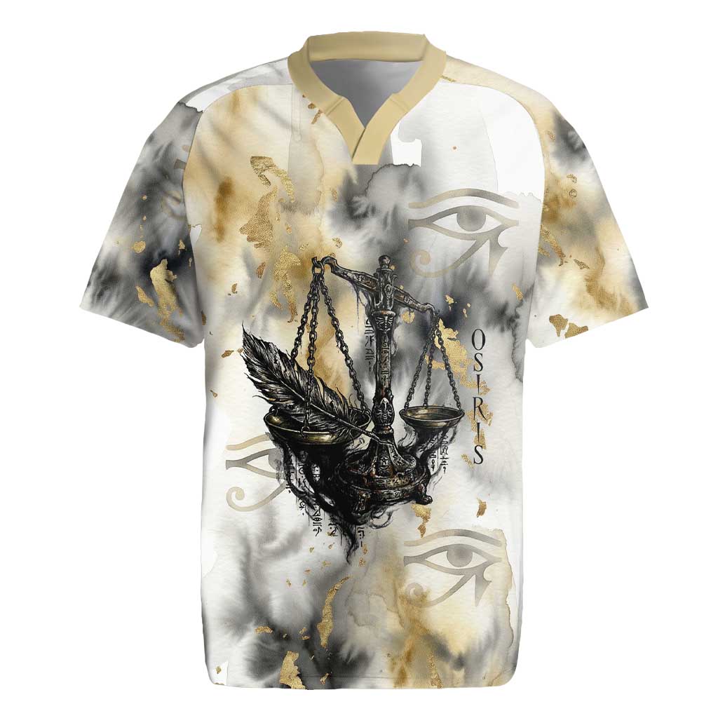 Osiris Egyptian Rugby Jersey God of Afterlife Feather Scale Judgment Eye of Horus