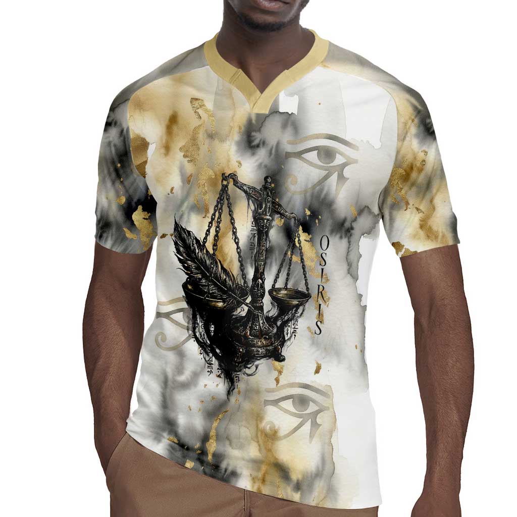 Osiris Egyptian Rugby Jersey God of Afterlife Feather Scale Judgment Eye of Horus
