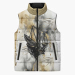Osiris Egyptian Sleeveless Puffer Jacket God of Afterlife Feather Scale Judgment Eye of Horus