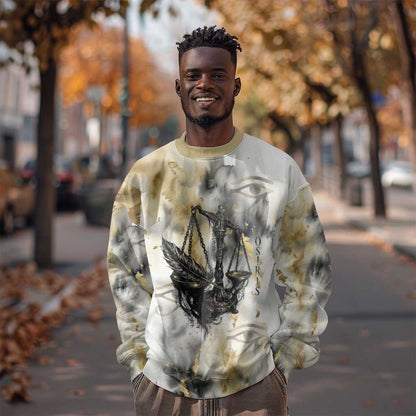 Osiris Egyptian Sweatshirt God of Afterlife Feather Scale Judgment Eye of Horus