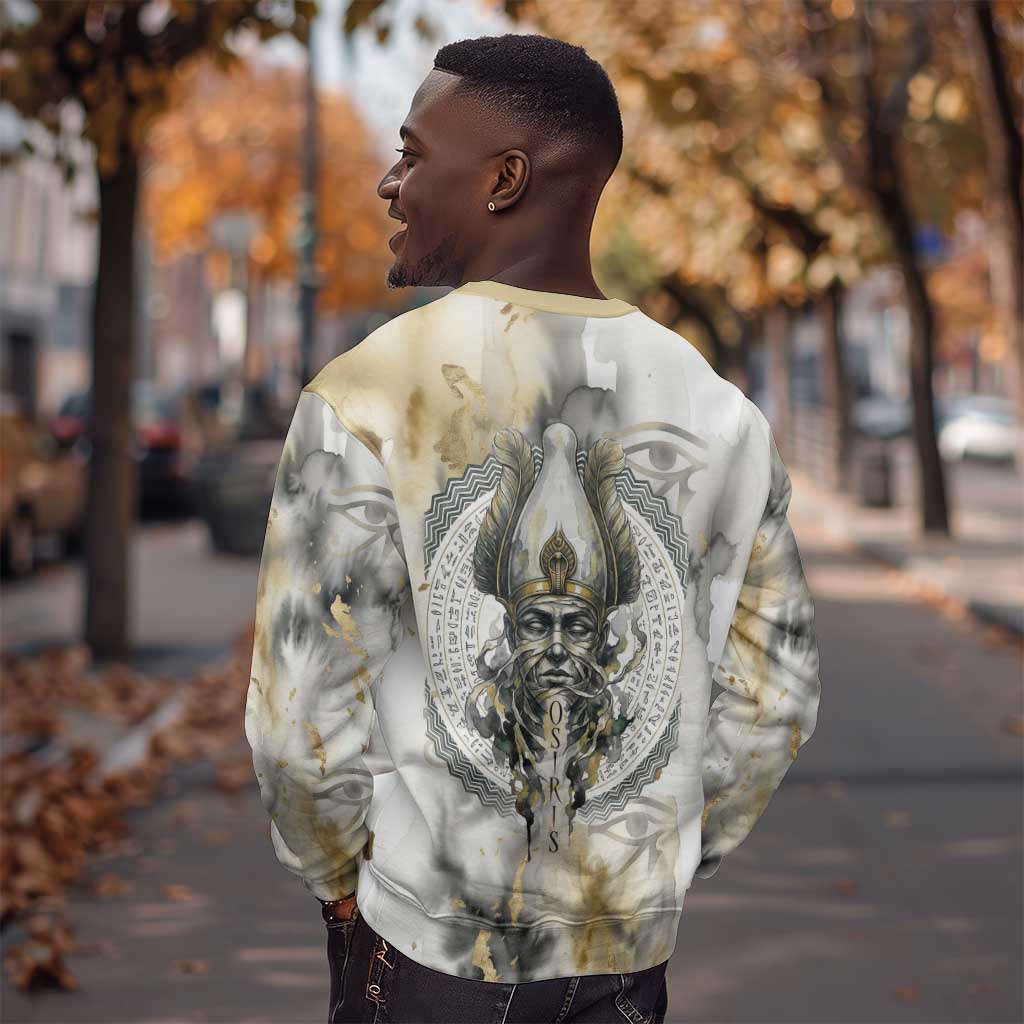 Osiris Egyptian Sweatshirt God of Afterlife Feather Scale Judgment Eye of Horus