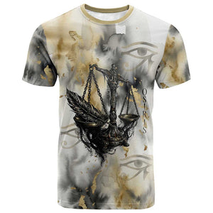 Osiris Egyptian T shirt God of Afterlife Feather Scale Judgment Eye of Horus