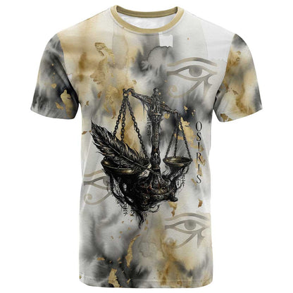 Osiris Egyptian T shirt God of Afterlife Feather Scale Judgment Eye of Horus
