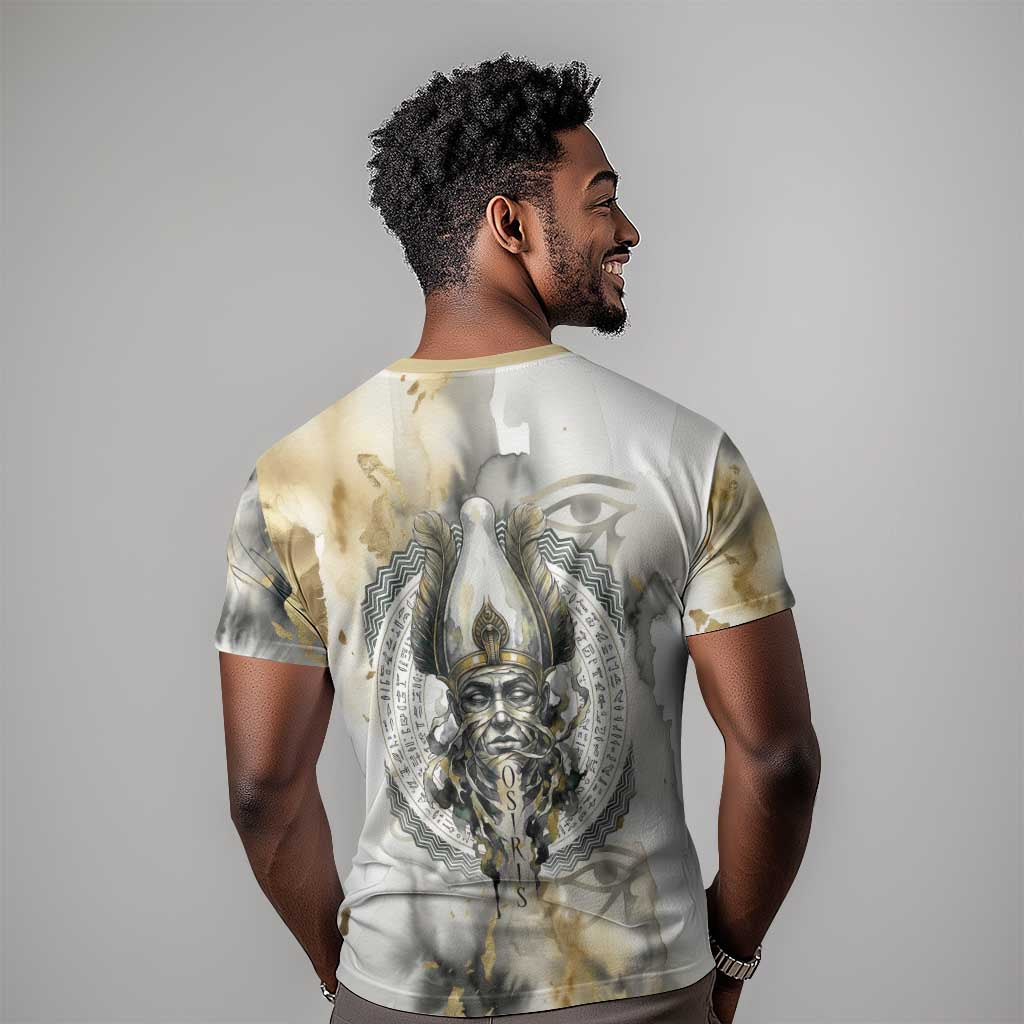 Osiris Egyptian T shirt God of Afterlife Feather Scale Judgment Eye of Horus
