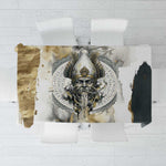 Osiris Egyptian Tablecloth God of Afterlife Feather Scale Judgment Eye of Horus
