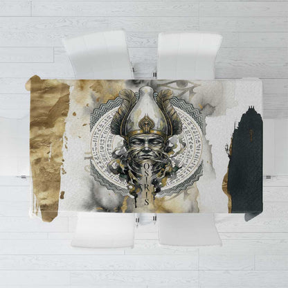 Osiris Egyptian Tablecloth God of Afterlife Feather Scale Judgment Eye of Horus