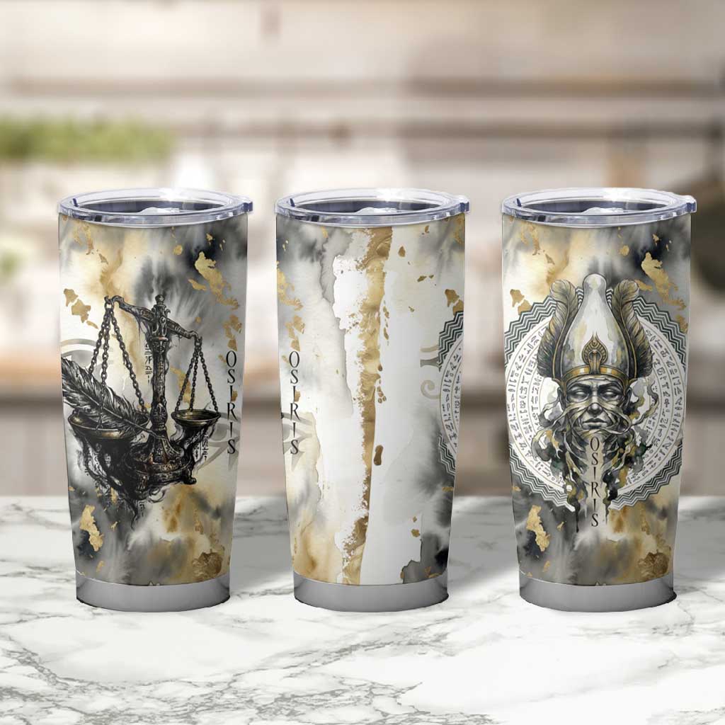 Osiris Egyptian Tumbler Cup God of Afterlife Feather Scale Judgment Eye of Horus