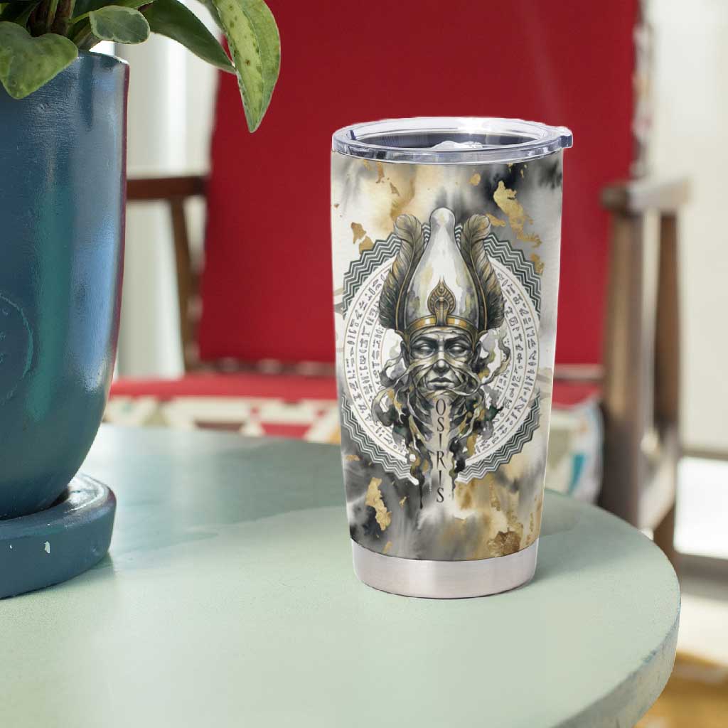 Osiris Egyptian Tumbler Cup God of Afterlife Feather Scale Judgment Eye of Horus