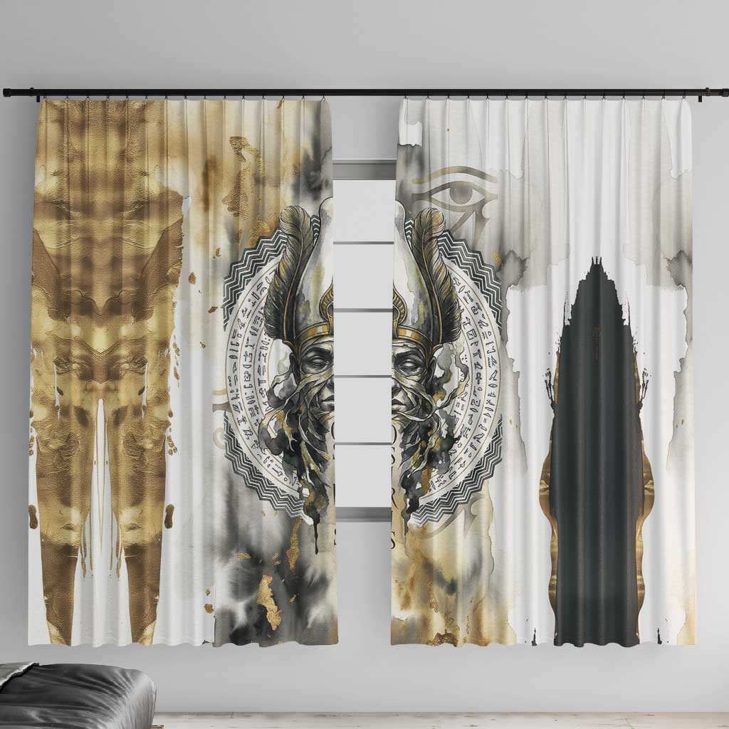 Osiris Egyptian Window Curtain God of Afterlife Feather Scale Judgment Eye of Horus