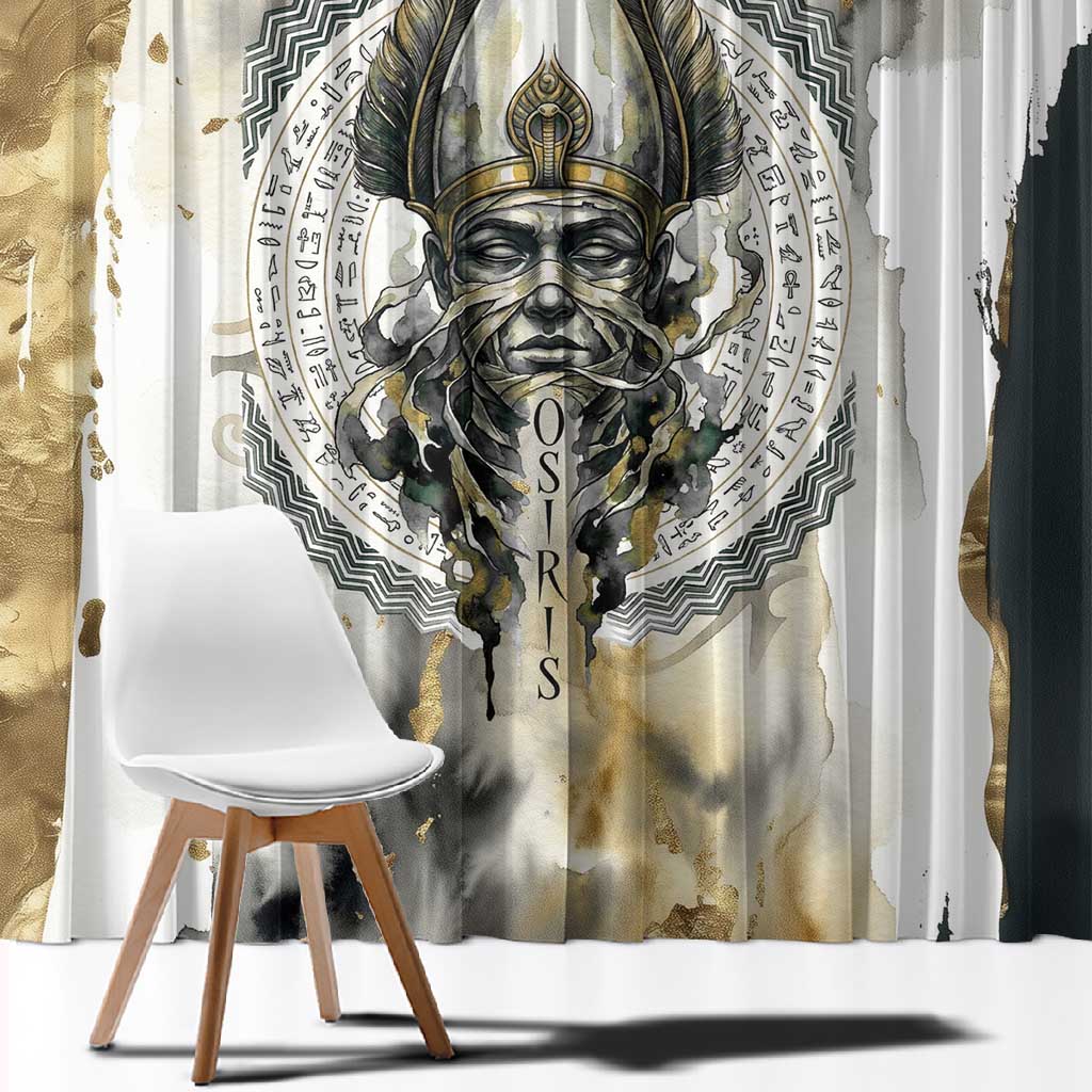 Osiris Egyptian Window Curtain God of Afterlife Feather Scale Judgment Eye of Horus