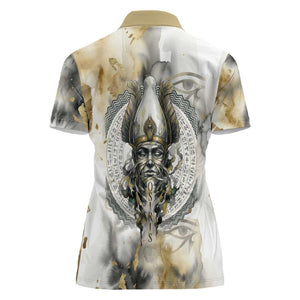 Osiris Egyptian Women Polo Shirt God of Afterlife Feather Scale Judgment Eye of Horus