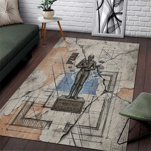 Ptah Egyptian Area Rug God of Crafts Architecture Tools Fashioner of the Earth